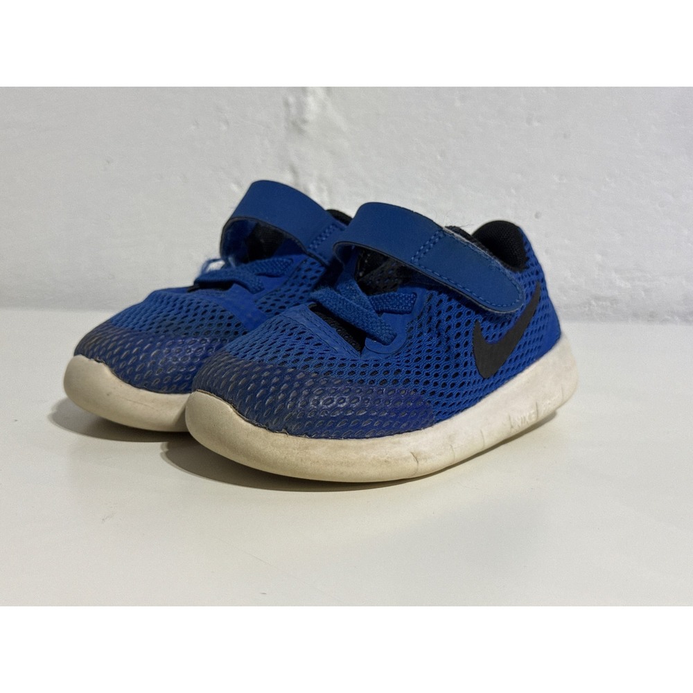 Nike Kids Free RN Toddler Running Shoes Size 6C Blue Mesh Athletic 833992-401